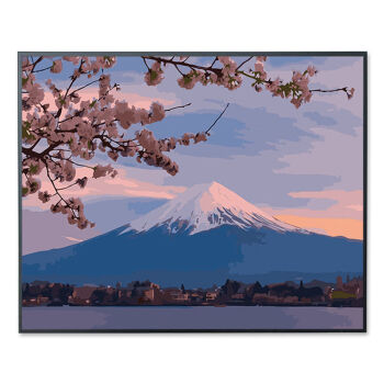 【京选推荐】数字油画diy 风景花卉日本富士山樱花手工填充手绘填色客