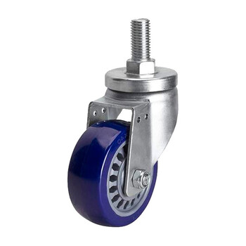 安赛瑞 丝杆万向脚轮 4英寸中型TPU低噪音轮 承重250KG滑轮滚轮 易得力定制 16236