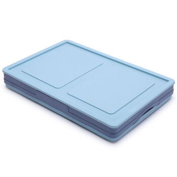 冰禹 BYlj-90 塑料折叠收纳箱折叠筐 车载多功能塑料箱整理箱 蓝色大号