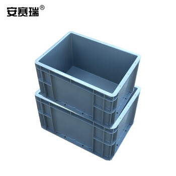 安赛瑞 EU物流周转箱 加厚欧标汽配物流箱 收纳箱整理储物箱零件盒 400×300×220mm 灰色 16402