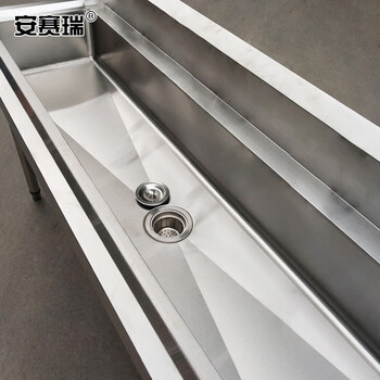 安赛瑞 不锈钢水槽 单槽水池饭堂洗碗池 150×60×80cm 学校食堂幼儿园洗手池 700775