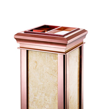 南 GPX-8A 金盖座地南方烟灰桶 镜金 金花米黄石 大厅大堂电梯口立式烟灰桶垃圾筒 创意烟灰桶