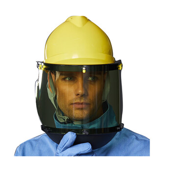 朗固 LANGGUC60100210 10卡防护面屏面罩防冲击防飞溅防高温防高热半封闭式 黄色 均码