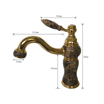 SBTOOR 欧式面盆水龙头 仿古玉石冷热水龙头 2309单孔龙头 金石（定制）