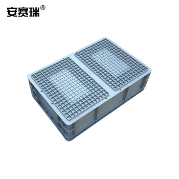 安赛瑞 EU物流周转箱 加厚欧标汽配物流箱 收纳箱整理储物箱零件盒 600×400×175mm 灰色 16406