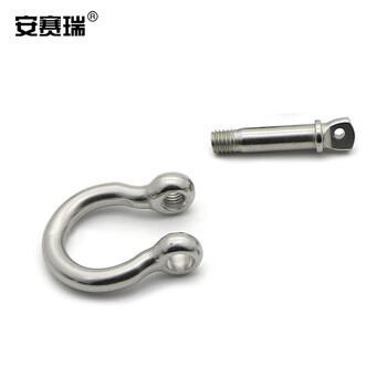 安赛瑞 不锈钢弓型卸扣（2个装）304不锈钢欧式美式弓型马蹄船用链条起重卸扣 M12 430698