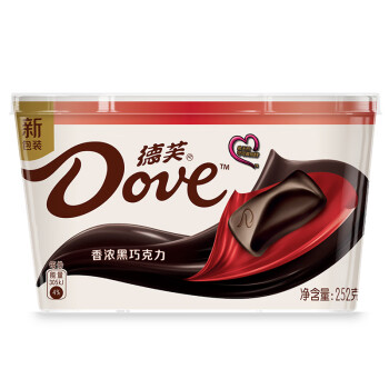 德芙 Dove香浓黑巧克力（分享碗装） 办公室休闲零食 婚庆糖果巧克力252g