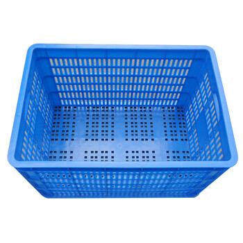 海斯迪克 HKCC18 加厚蓝色塑料筐 快递物流框 B3筐 外485*350*265mm