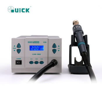 快克(QUICK)QUICK861DW智能数显无铅热风拆焊台大功率1000W融锡解锡维修台热风拆焊台100～500℃