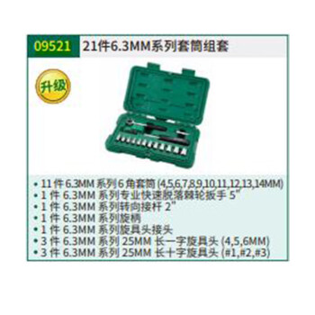 世达（SATA）09521 13件6.3MM系列套筒组套