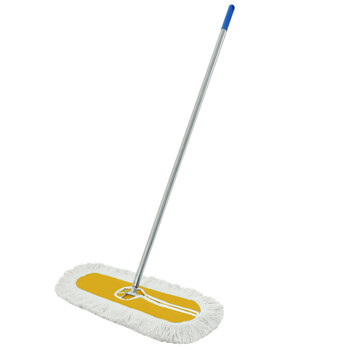 兰诗（LAUTEE）GJ-0120 螺丝扣款大号钢杆尘推 商用酒店物业平板拖把 黄色-60厘米