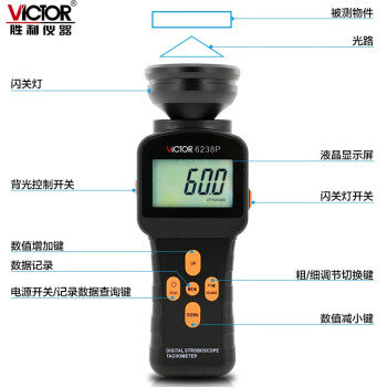 胜利仪器（VICTOR） DM6238P数字频闪仪闪频测速仪转速表测速仪定做