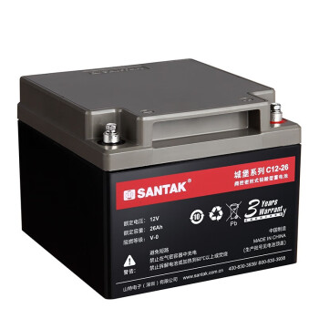 山特（SANTAK）UPS不间断电源电池 城堡系列铅酸免维护蓄电池 山特电池 C12-26AH