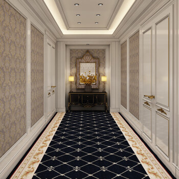 七七家欧式走廊地毯家用过道酒店防滑长条大门口入户毯子定制016走廊