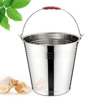 展源设备加厚不锈钢水桶手提式大容量水桶提桶油桶储水酒店餐厅铁桶提水桶洗车桶【28cm加厚不锈钢水桶*1个】