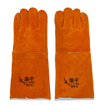 路宁 WY-5 长款反绒牛皮加里焊工电焊手套 40cm