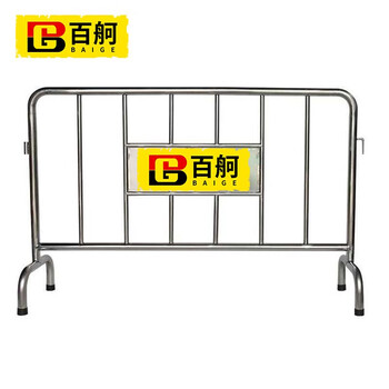 百舸 不锈钢铁马护栏 幼儿园景区商场排队围栏 交通安全隔离栏 201材质32外管1*1.5m带牌