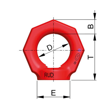 路德（RUD）螺孔型旋转吊环RM-M36载荷4t 螺纹可选范围大