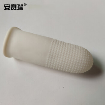 安赛瑞 麻点防滑乳胶手指套 浮点橡胶指套 美容美甲电子车间 600只装M码 白色 12515