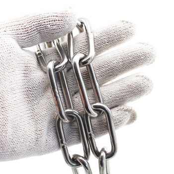 者也 304不锈钢链条铁链条宠物狗铁环链起重链打包链护栏秋千铁链吊晾衣链 5MM*5米