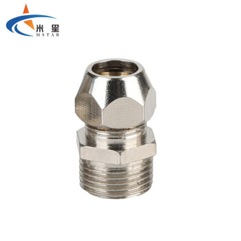 米星（MSTAR）终端卡套接头 油管铜管接头 内外螺纹直通 卡套直通外丝PC 16-04