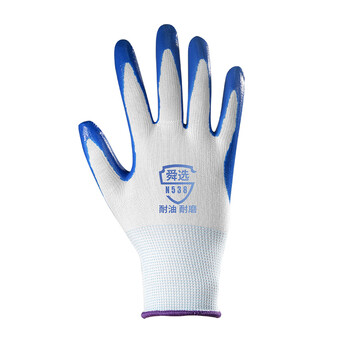 舜选 劳保手套丁腈 12副 橡胶丁晴浸胶皮 耐磨耐油防滑防汗加厚 防护五星工地作业 N538