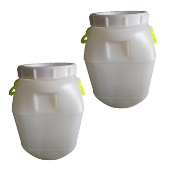 波浩 BOHAO  塑料水桶50L带盖加厚塑料桶50Lkg公斤化工桶大储 白色 6个起发 不零售