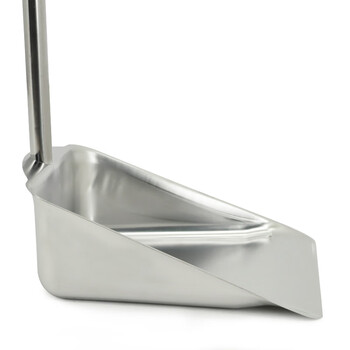 兰诗（LAUTEE）BJ-201 弯柄不锈钢垃圾铲 物业环卫铁簸箕 垃圾斗 方形