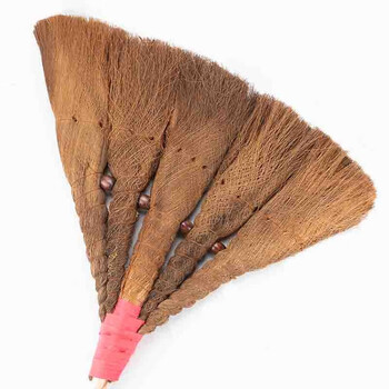 海斯迪克 HKW-145 工业用棕扫把 木柄棕树皮扫把 棕毛扫帚扫把 优质棕毛扫把