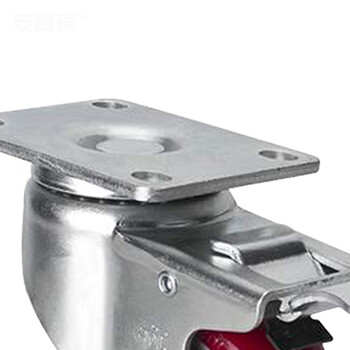 安赛瑞 平顶刹车脚轮 3英寸中型TPU低噪音轮 承重150KG滑滚轮 铁双刹易得力定制 16220