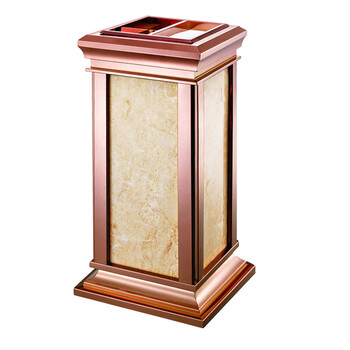 南 GPX-8A 金盖座地南方烟灰桶 镜金 金花米黄石 大厅大堂电梯口立式烟灰桶垃圾筒 创意烟灰桶