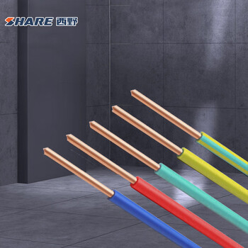 西野（SHARE）电线线缆 ZR-BV2.5平方 单芯单股铜线BV2.5mm²  阻燃铜芯硬线 100米 红色火线