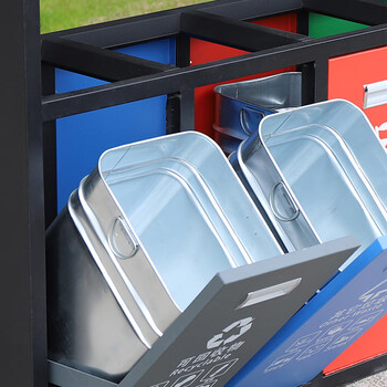 庄太太【GB-06两分类】户外分类垃圾桶室外环卫物业小区果皮箱