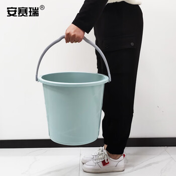 安赛瑞 塑料水桶 带提手清洁桶 16L多功能清洁塑料提桶 大容量拖把桶 蓝色27311