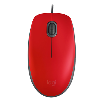 罗技（Logitech）M110 鼠标 有线鼠标 办公鼠标 轻音鼠标 对称鼠标 红色