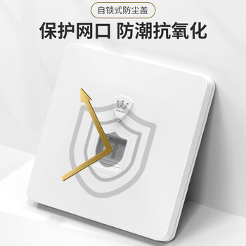 万级（WANJEED）电话模块单口面板 RJ11免打语音模块 86型一位面板单口插座 1-4263