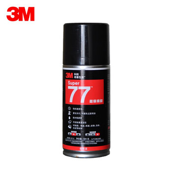 3M 77#喷胶 3M 77喷胶 多功能强力高雾化低渗透 汽车顶棚纸张布料金属壁纸墙纸通用喷涂胶水 124g/罐