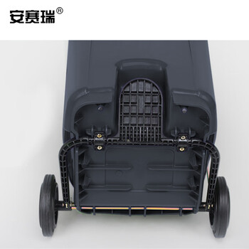 安赛瑞 分类脚踏垃圾桶 新国标加厚分类垃圾箱 120L 户外大号工业商用带轮环卫塑料垃圾箱 灰色700068