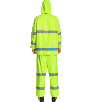 通达雨 反光雨衣交通路政救援工作服套装 荧光绿夜晚骑行衣防水外套 TDY-004 XL