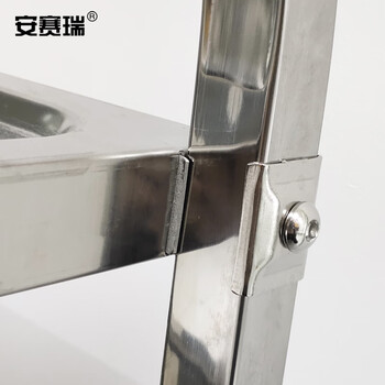 安赛瑞 不锈钢送餐车 酒店餐厅收碗车酒水车手推车 方管中号三层餐车带脚刹 27197