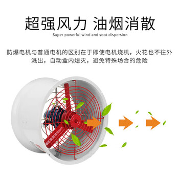 巨成云 防爆轴流风机管道式380V大功率工业排风扇排气扇通风换气扇 CBF-300 0.18KW