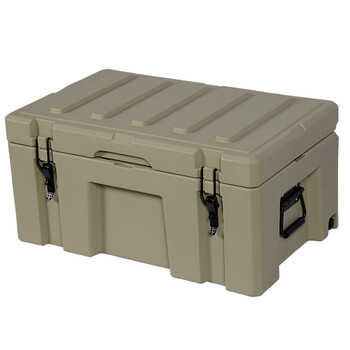 飞尔 滚塑箱 车载收纳箱 大型卧式运输箱【卡其色 70L中号 不带轮子加防护内衬】