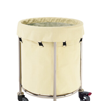 南 C-63 南方大号圆形布草车 镜钢 客房服务车酒店宾馆多功能清洁手推车保洁车