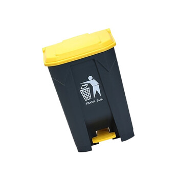 苏识 YJ-A032 68升塑料脚踏垃圾桶户外带盖创意办公商场酒店脚踩垃圾箱加厚(计价单位：个)灰桶黄盖