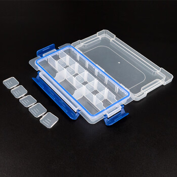 海斯迪克 HKCL-494 透明密封收纳盒 塑料分格零件盒 螺丝收纳元件盒 23*12*3.5cm