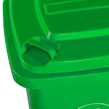 科力邦（Kelibang） 户外垃圾桶 大号塑料环卫垃圾桶带盖50L万向轮带轮翻盖商用分类垃圾桶 KB1064 绿色