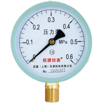 匡建仪表（CONJANT）Y-100压力表径向真空压力表指针式水压表油压表气压表表盘直径100mm 0-0.60MPa 