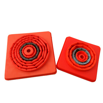 厚创便携式反光路锥可伸缩折叠路锥隔离墩 三角警示锥交通路障锥停泊车路锥底座24*24cm 高38cm / 不带警示灯