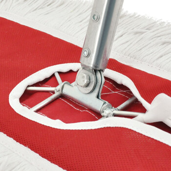 兰诗（LAUTEE）GJ-0128 螺丝扣款大号钢杆尘推 商用酒店物业平板拖把 红色-90厘米