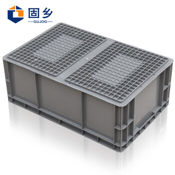 固乡 加厚塑料周转箱 电子厂分类盒 带盖物流箱 胶箱 欧标 零件盒运输箱 周转筐大收纳箱欧标带盖46-22